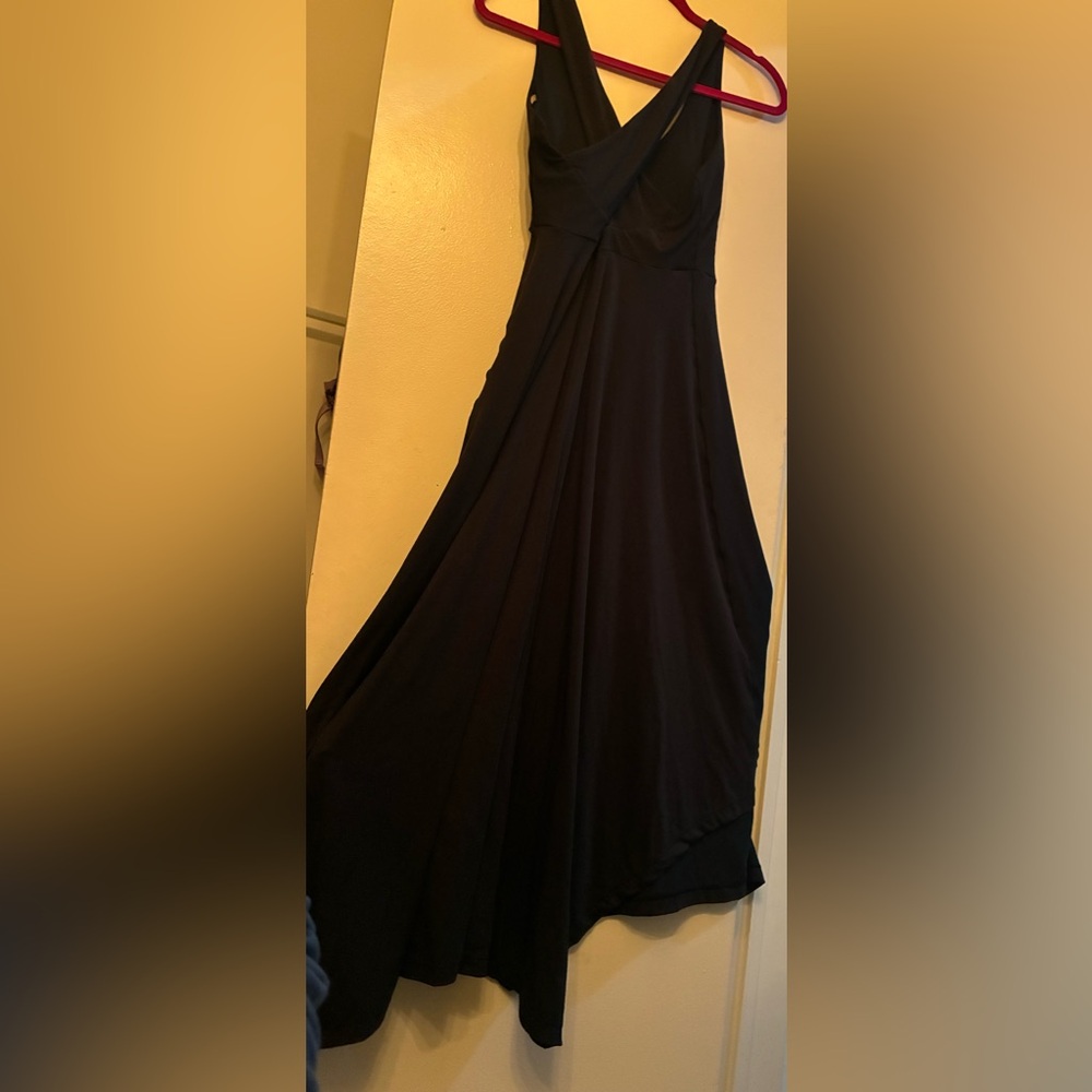 Prana Josepina Maxi Dress black size small built in bra crossed straps